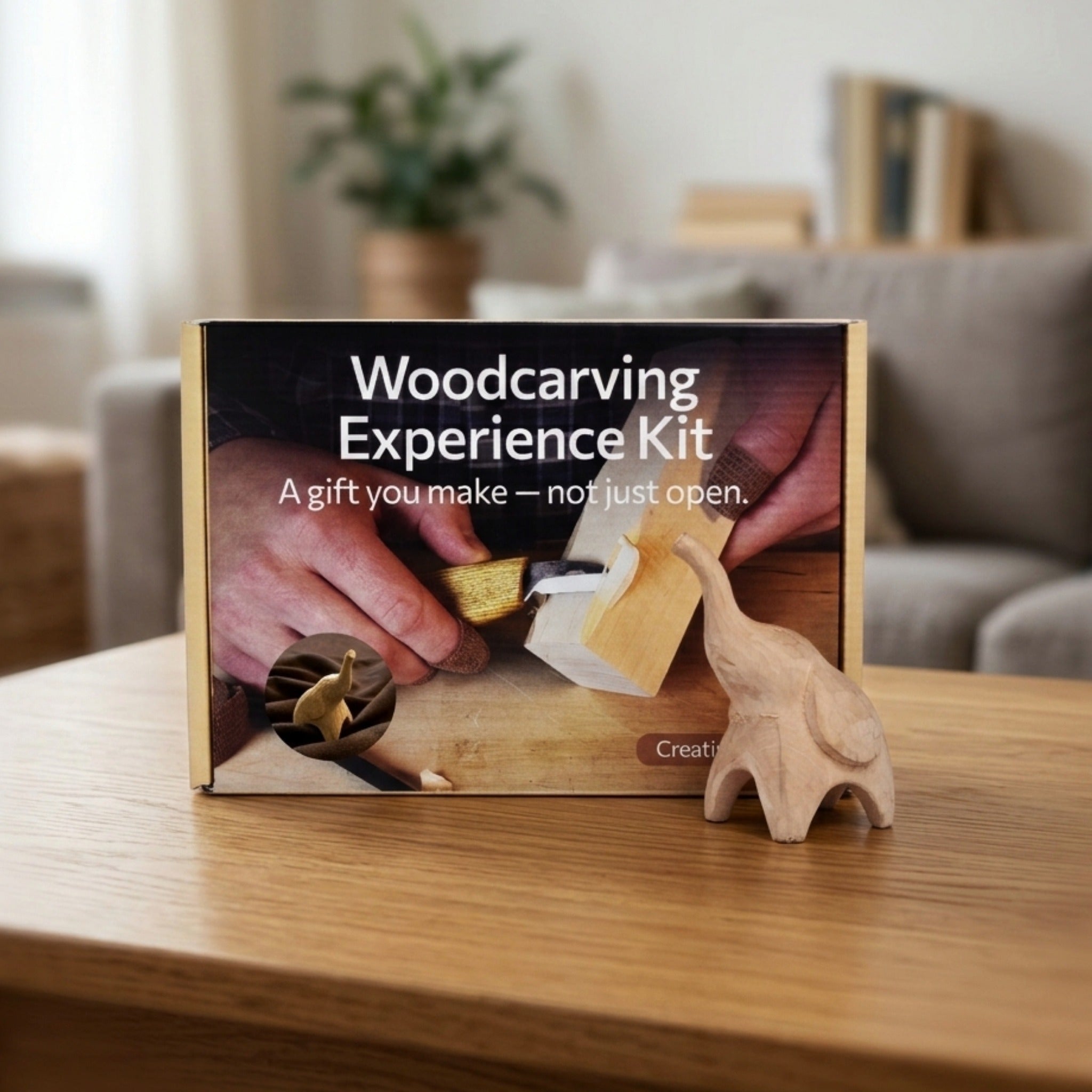 Elephant Carving Kit - Complete Starter Whittling Kit for Beginners, Adults, Teens, and Kids - 1