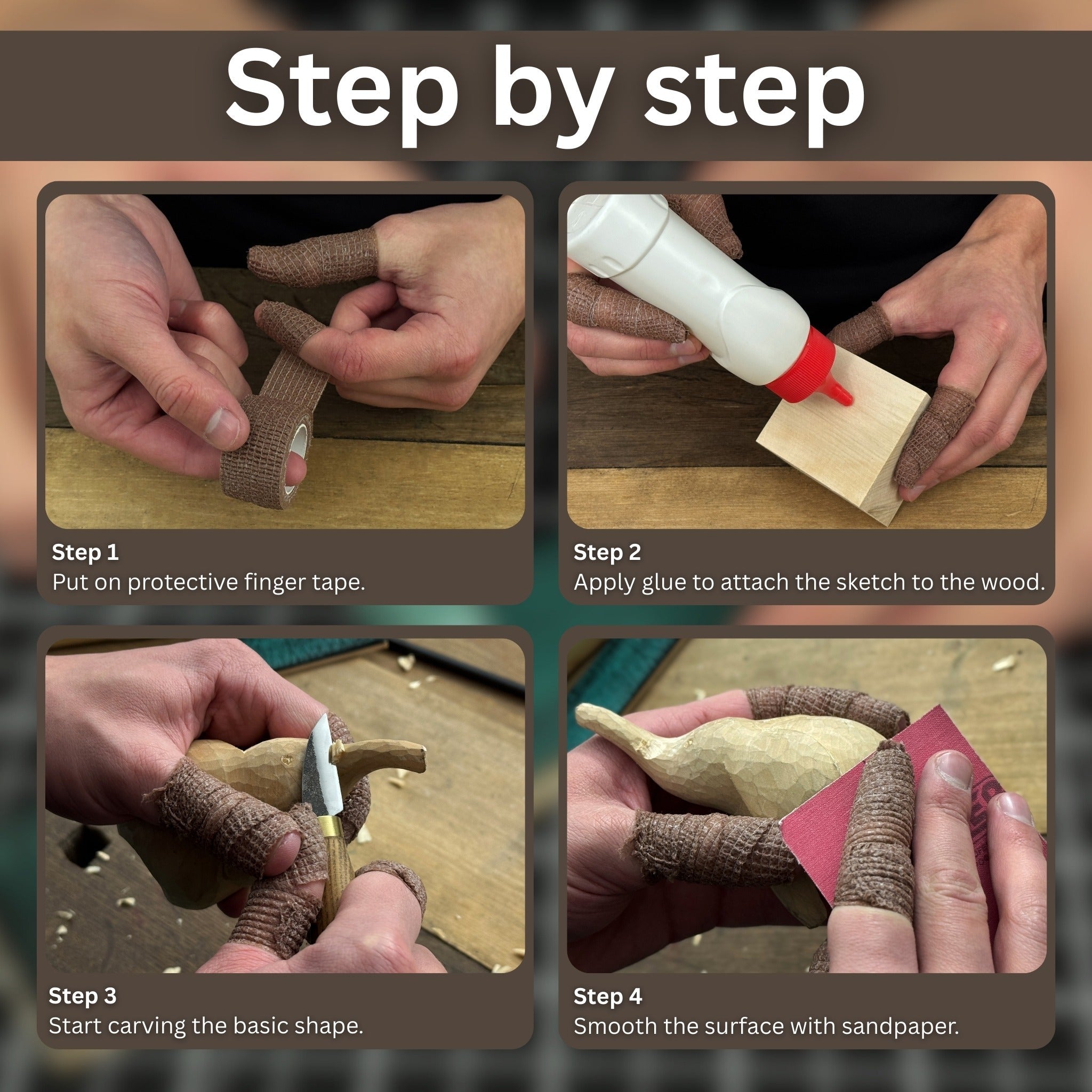 Elephant Carving Kit - Complete Starter Whittling Kit for Beginners, Adults, Teens, and Kids - 5