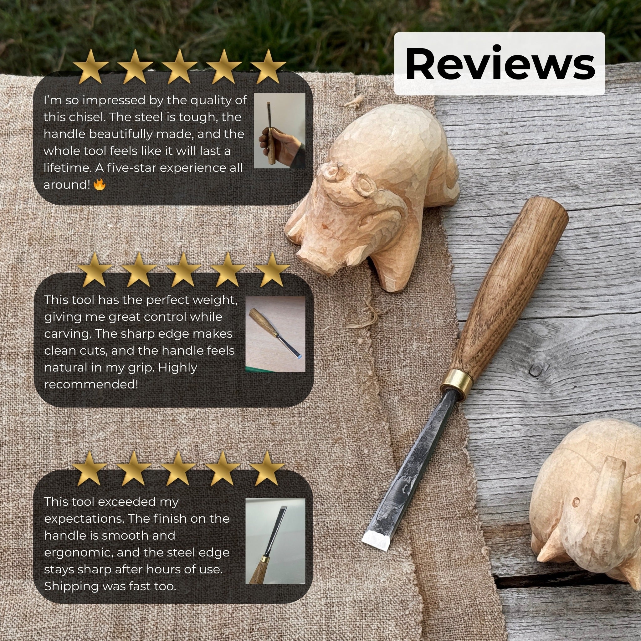 Fine Detail Carving Chisel – 10 mm (0.39 inches) Blade - 9