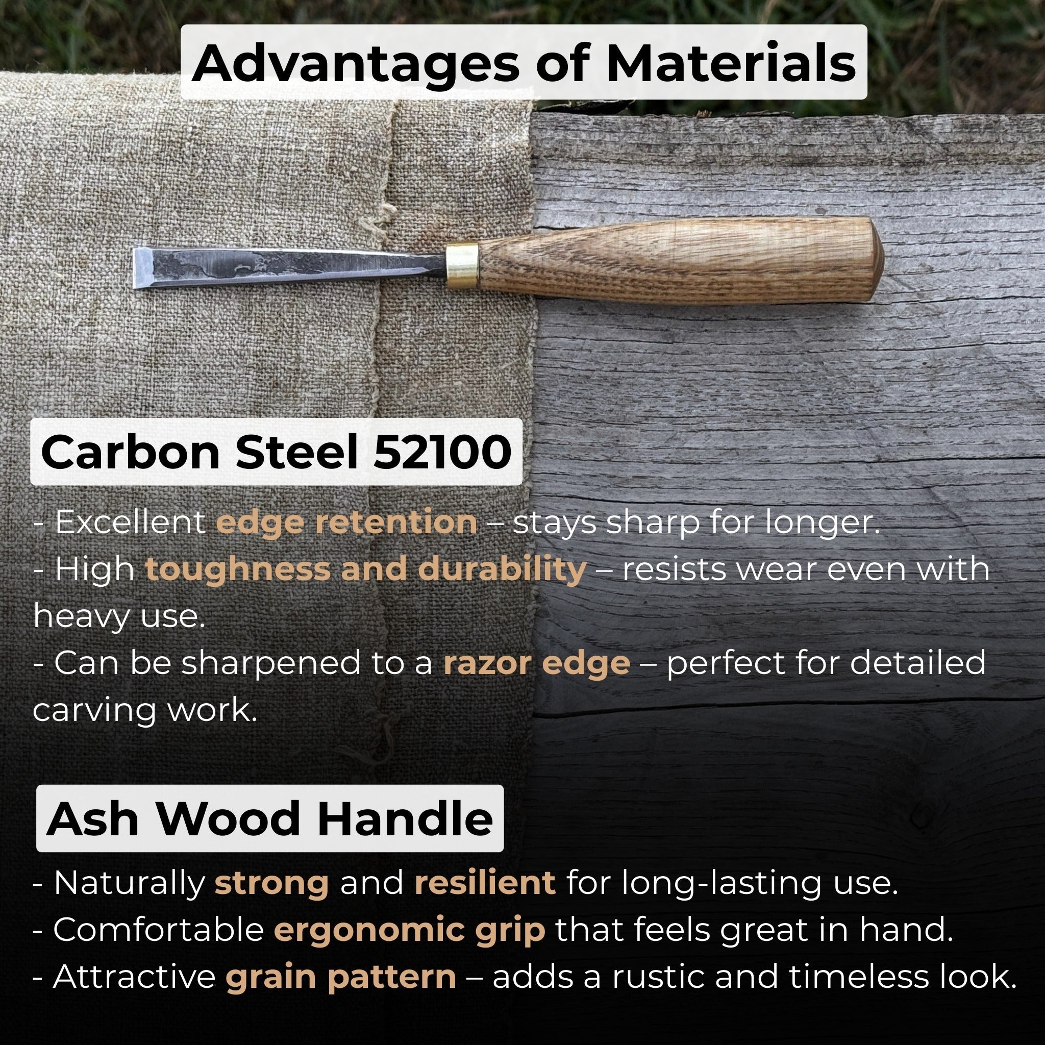 Fine Detail Carving Chisel – 10 mm (0.39 inches) Blade - 4