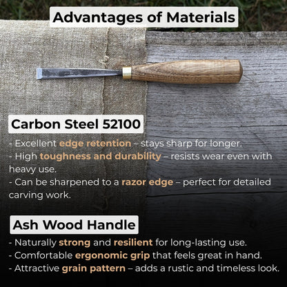 Fine Detail Carving Chisel – 10 mm (0.39 inches) Blade - 4