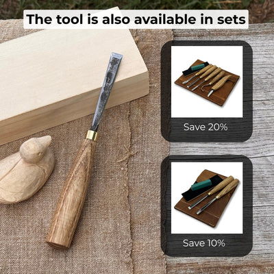 Fine Detail Carving Chisel – 10 mm (0.39 inches) Blade - 10