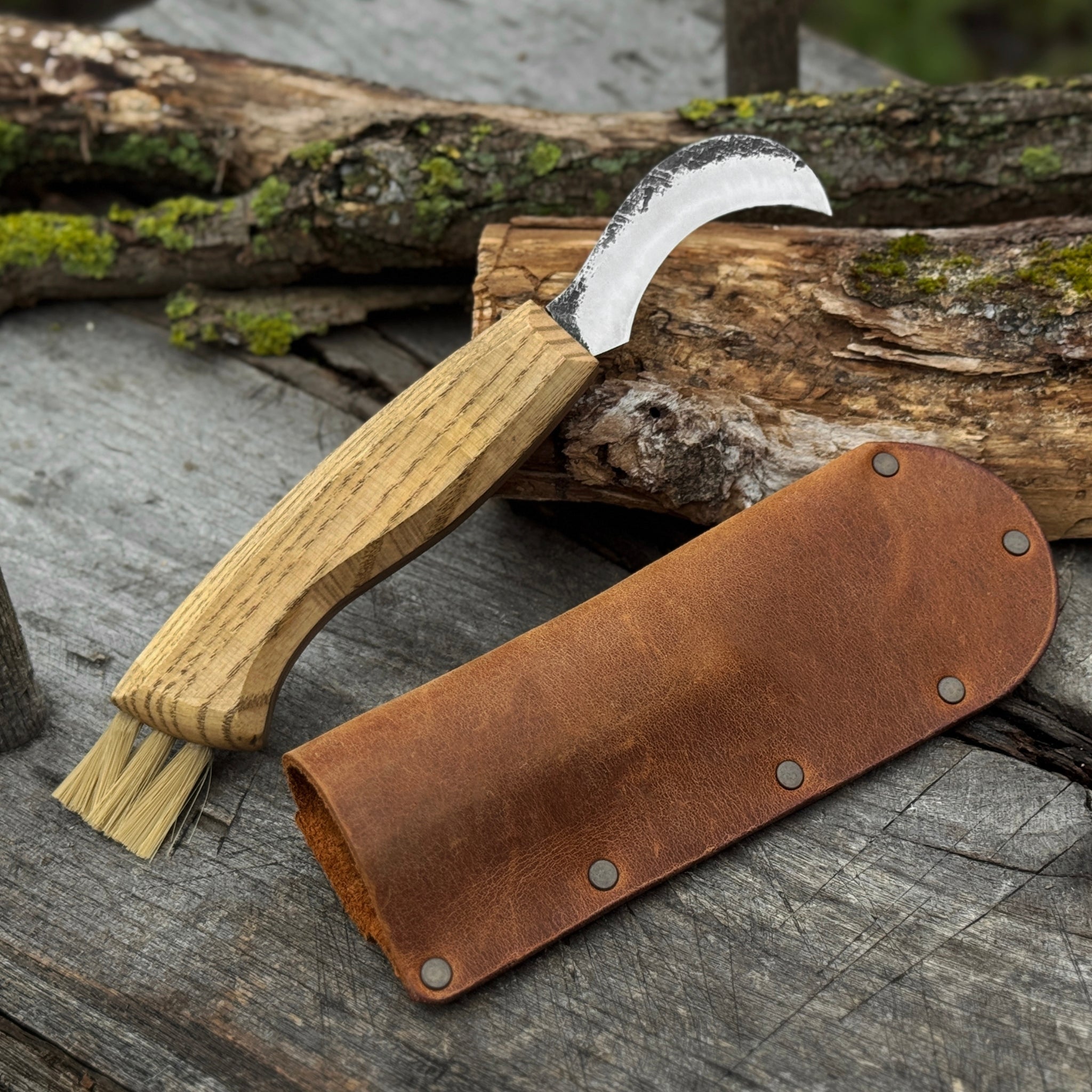 Forged Mushroom Knife with Brush, 6.5 cm (2.56 inches) - 12