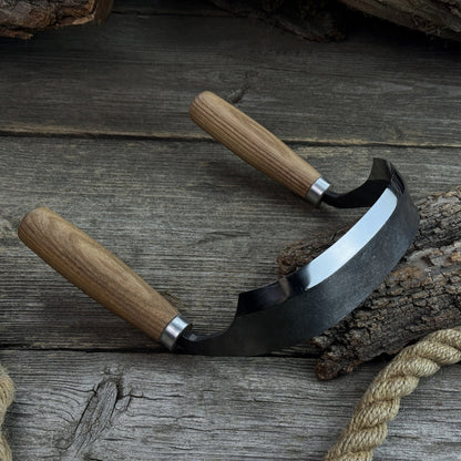 Half - Rounded Drawknife (Inshave) with Leather Sheath, 15 cm (5.9 inches) - 4