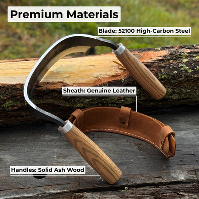 Half - Rounded Drawknife (Inshave) with Leather Sheath, 15 cm (5.9 inches) - 6