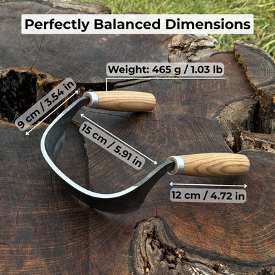 Half - Rounded Drawknife (Inshave) with Leather Sheath, 15 cm (5.9 inches) - 5