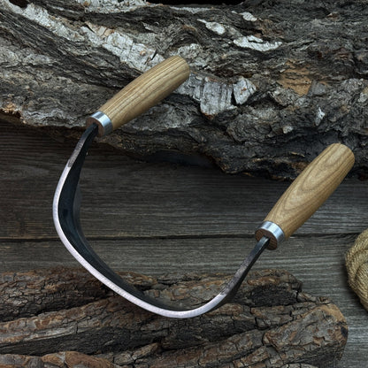 Half - Rounded Drawknife (Inshave) with Leather Sheath, 15 cm (5.9 inches) - 6