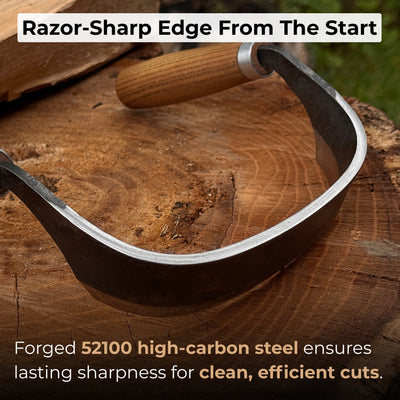 Half - Rounded Drawknife (Inshave) with Leather Sheath, 15 cm (5.9 inches) - 2