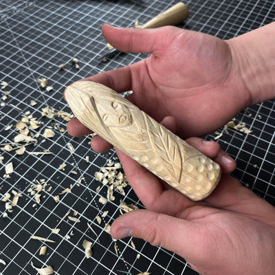 Hand - Carved Eir Figurine – 14 cm (5.7 inches) Wooden Norse Goddess of Healing Statue - 8