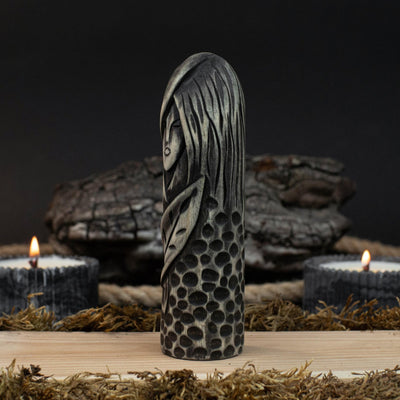 Hand - Carved Eir Figurine – 14 cm (5.7 inches) Wooden Norse Goddess of Healing Statue - 2