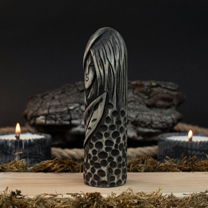 Hand-Carved Eir Figurine – 14 cm (5.7 inches) Wooden Norse Goddess of ...