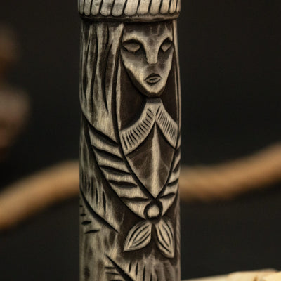 Hand-Carved Freyja Figurine – 14 cm (5.7 inches) Wooden Scandinavian Goddess Statue - 8