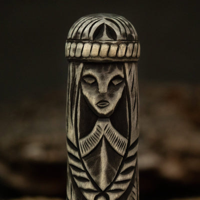 Hand-Carved Freyja Figurine – 14 cm (5.7 inches) Wooden Scandinavian Goddess Statue - 7