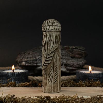 Hand - Carved Freyja Statue – 14 cm (5.7 inch) Wooden Norse Goddess Altar Figurine - 2