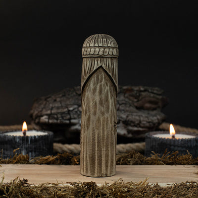 Hand - Carved Freyja Statue – 14 cm (5.7 inch) Wooden Norse Goddess Altar Figurine - 3