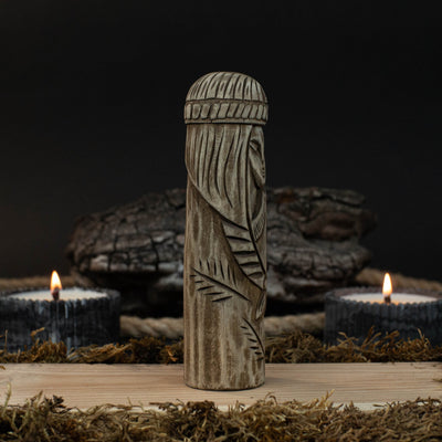 Hand - Carved Freyja Statue – 14 cm (5.7 inch) Wooden Norse Goddess Altar Figurine - 4