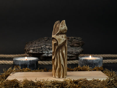 Hand - Carved Loki Figurine – 14 cm (5.7 inches) Wooden Norse God of Mischief Statue - 4