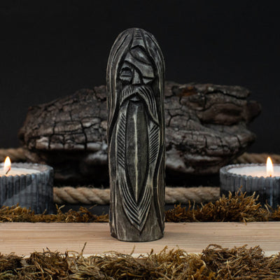 Hand - Carved Odin Figurine – 13 cm (5.1 inches) Wooden Norse God Sculpture - 1