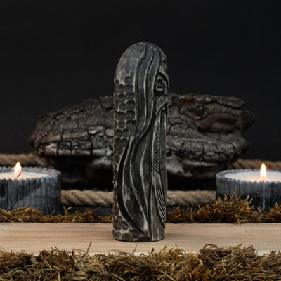 Hand - Carved Odin Figurine – 13 cm (5.1 inches) Wooden Norse God Sculpture - 2