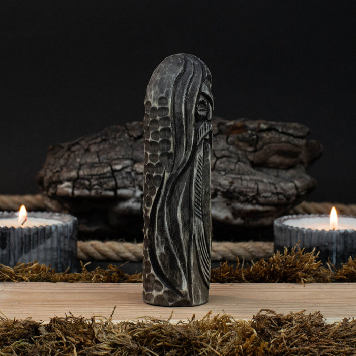 Hand-Carved Odin Figurine – 13 cm (5.1 inches) Wooden Norse God ...