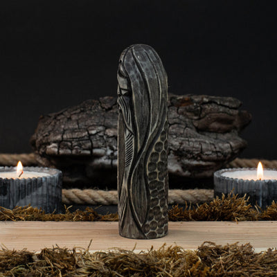 Hand - Carved Odin Figurine – 13 cm (5.1 inches) Wooden Norse God Sculpture - 3