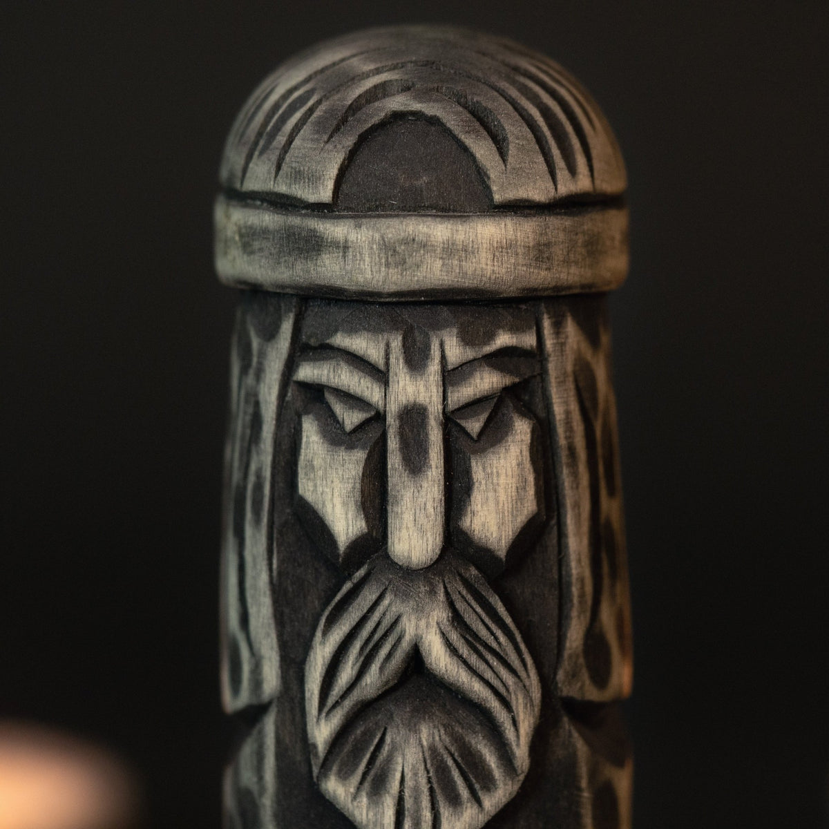 Hand-Carved Thor Figurine – 14 cm (5.7 inches) Wooden Scandinavian God Statue - 6