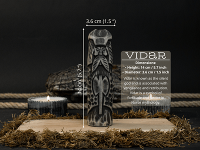 Hand - Carved Vidar Figurine – 14 cm (5.7 inches) Wooden Norse God of Vengeance Statue - 5