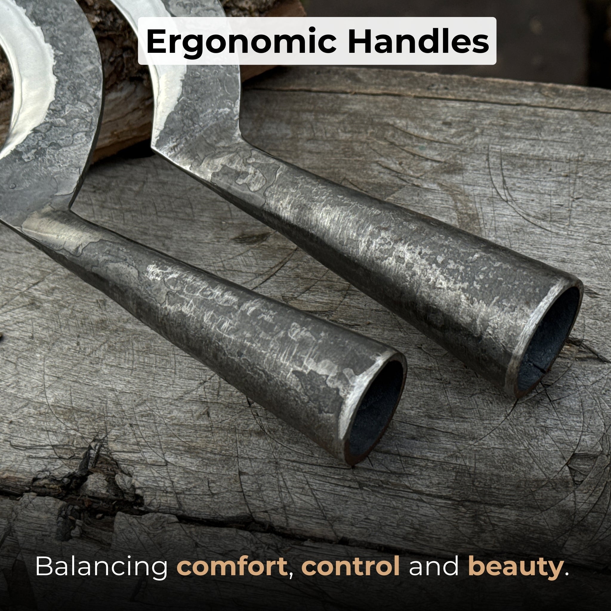 Hand - Forged 2 - Piece Garden Sickle Set with Leather Sheaths - 3