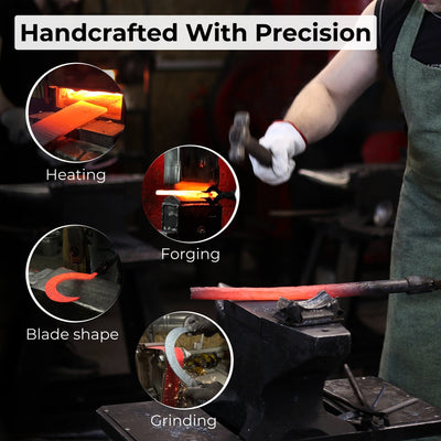 Hand - Forged 2 - Piece Sickle Set with Leather Sheaths - 8