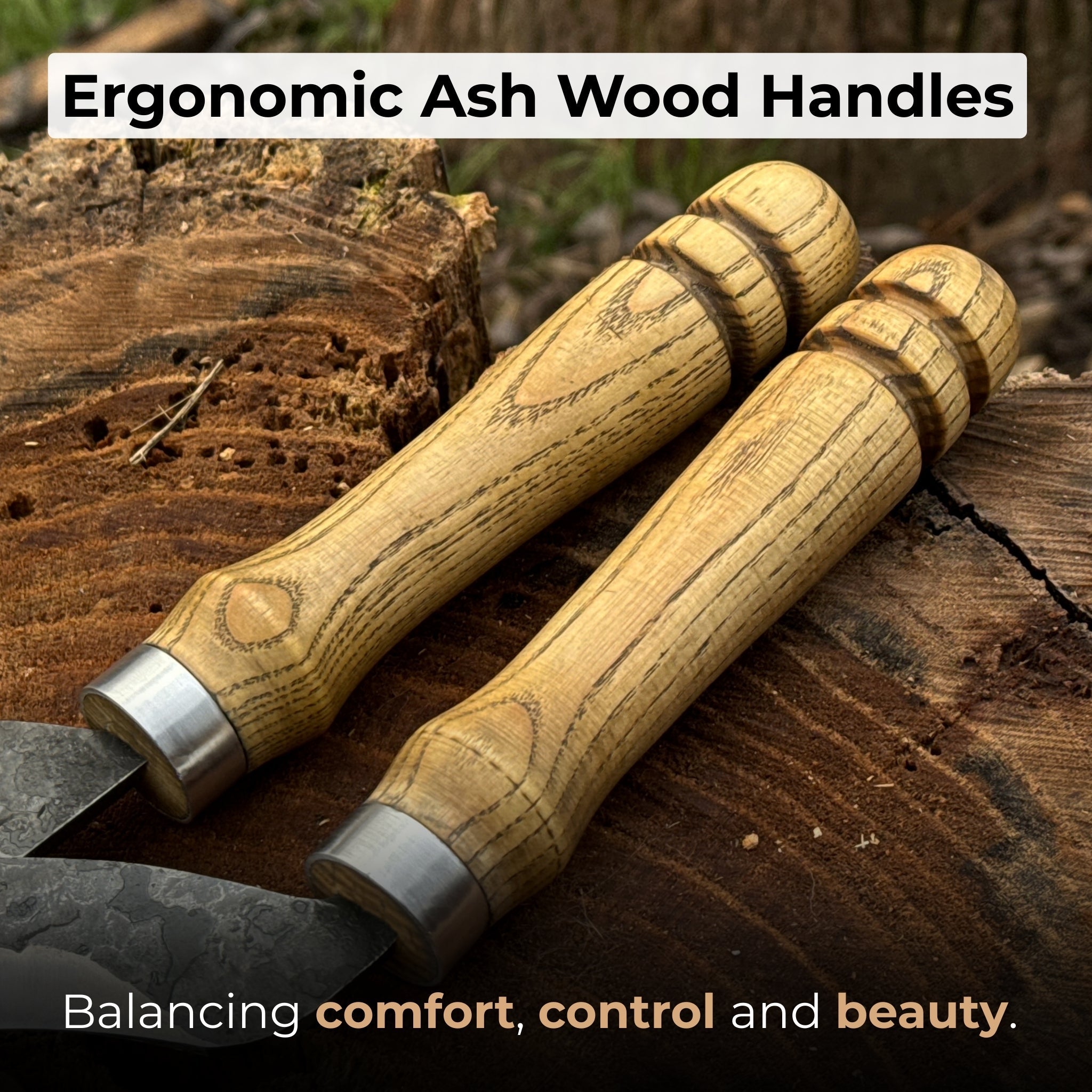 Hand - Forged 2 - Piece Sickle Set with Leather Sheaths - 3