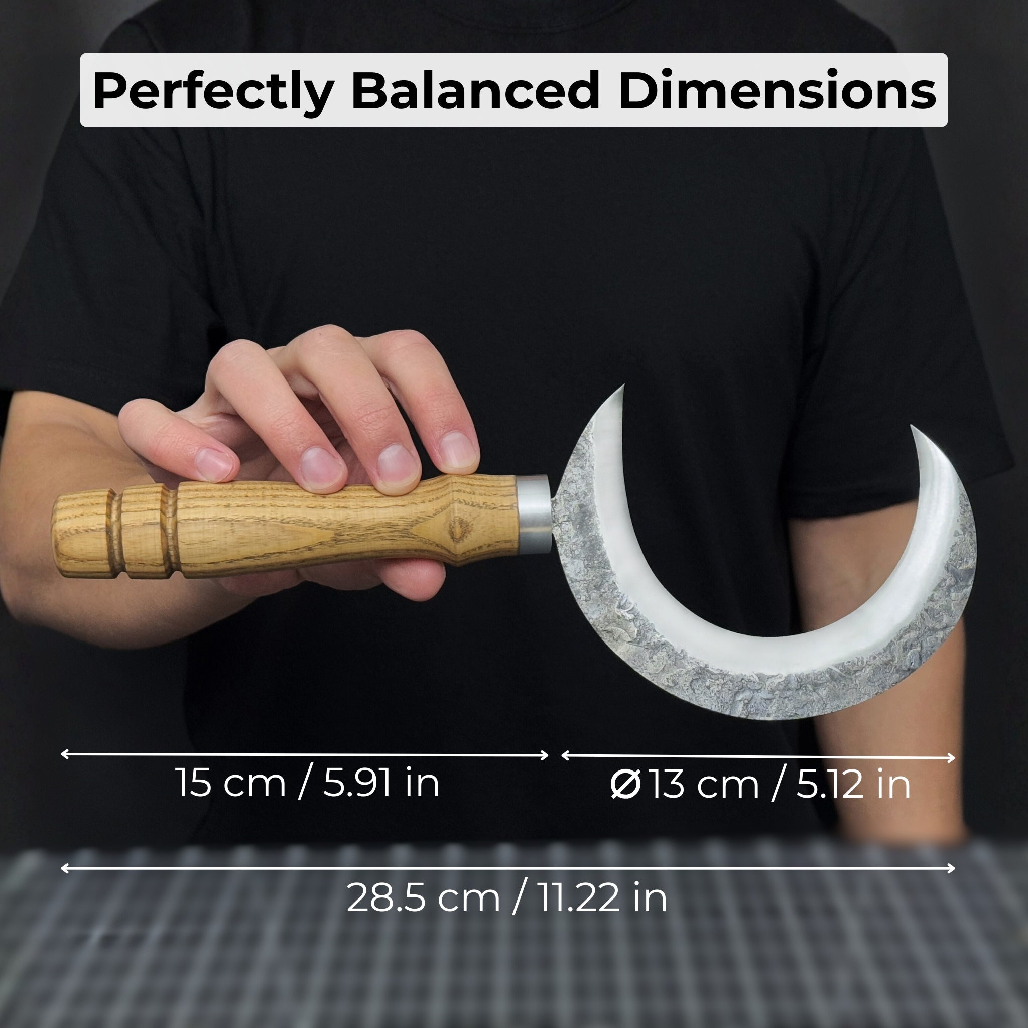 Hand - Forged Athame Ritual Witch Sickle, ⌀ 13 cm (5.12 inches) - 5