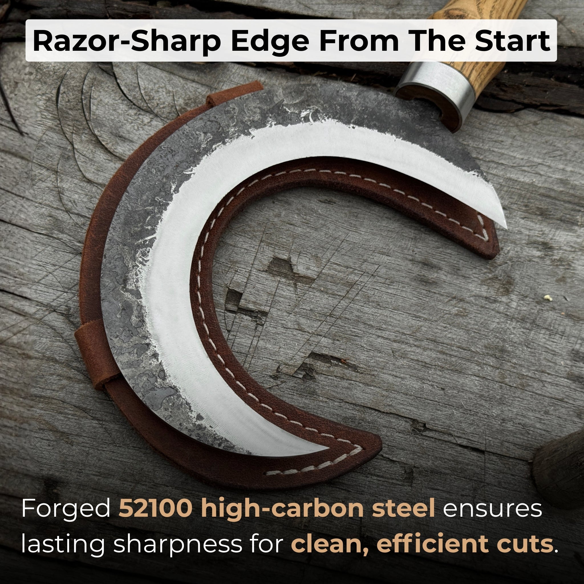 Hand - Forged Athame Ritual Witch Sickle, ⌀ 13 cm (5.12 inches) - 2