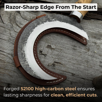 Hand - Forged Athame Ritual Witch Sickle, ⌀ 13 cm (5.12 inches) - 2