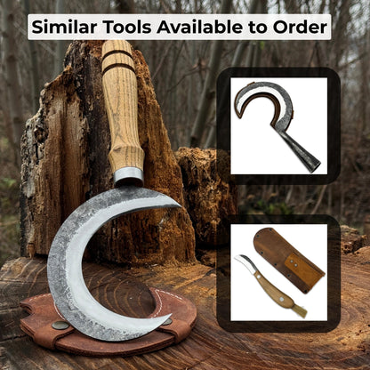 Hand - Forged Athame Ritual Witch Sickle, ⌀ 13 cm (5.12 inches) - 10