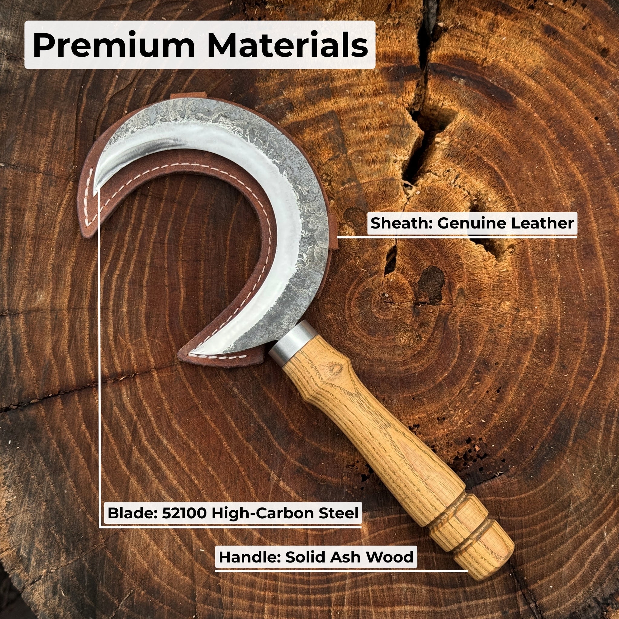 Hand - Forged Athame Ritual Witch Sickle, ⌀ 13 cm (5.12 inches) - 6