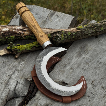 Hand - Forged Athame Ritual Witch Sickle, ⌀ 13 cm (5.12 inches) - 14