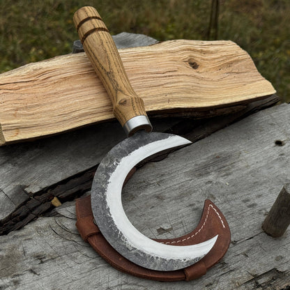 Hand - Forged Athame Ritual Witch Sickle, ⌀ 13 cm (5.12 inches) - 11