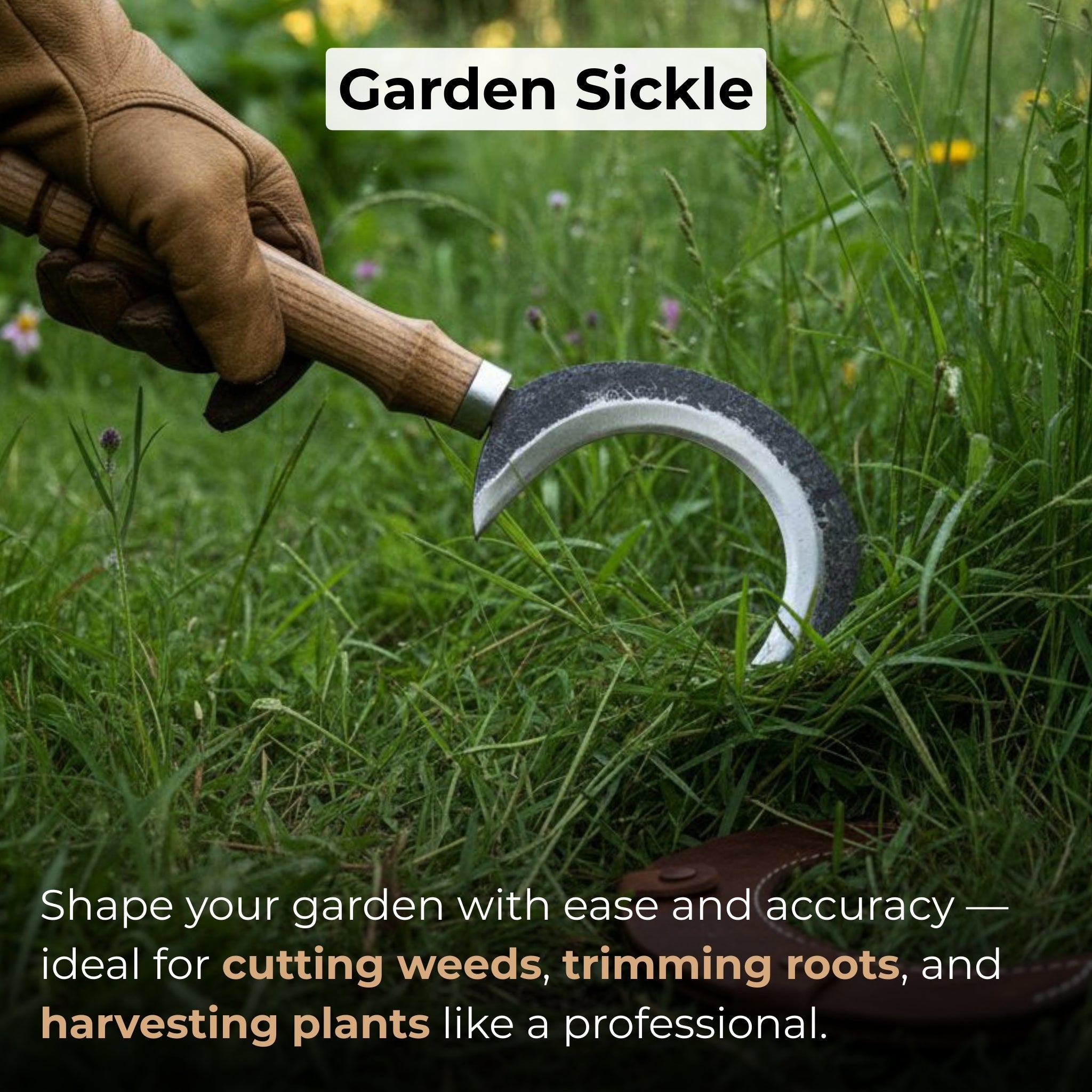 Hand - Forged Athame Ritual Witch Sickle, ⌀ 13 cm (5.12 inches) - 7