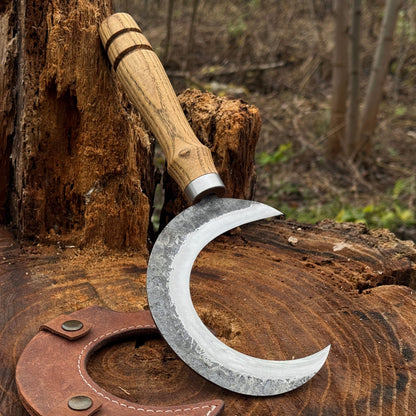 Hand - Forged Athame Ritual Witch Sickle, ⌀ 13 cm (5.12 inches) - 12