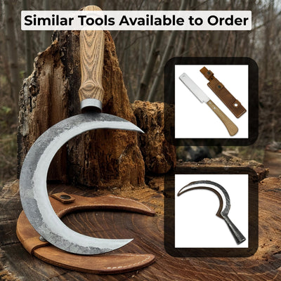 Hand - Forged Athame Ritual Witch Sickle, ⌀16.5 cm (6.5 inches) - 10