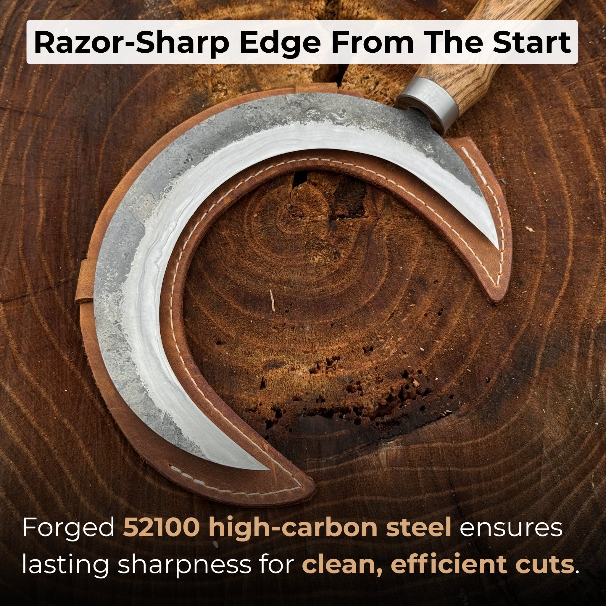 Hand - Forged Athame Ritual Witch Sickle, ⌀16.5 cm (6.5 inches) - 2