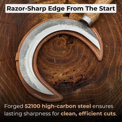 Hand - Forged Athame Ritual Witch Sickle, ⌀16.5 cm (6.5 inches) - 2