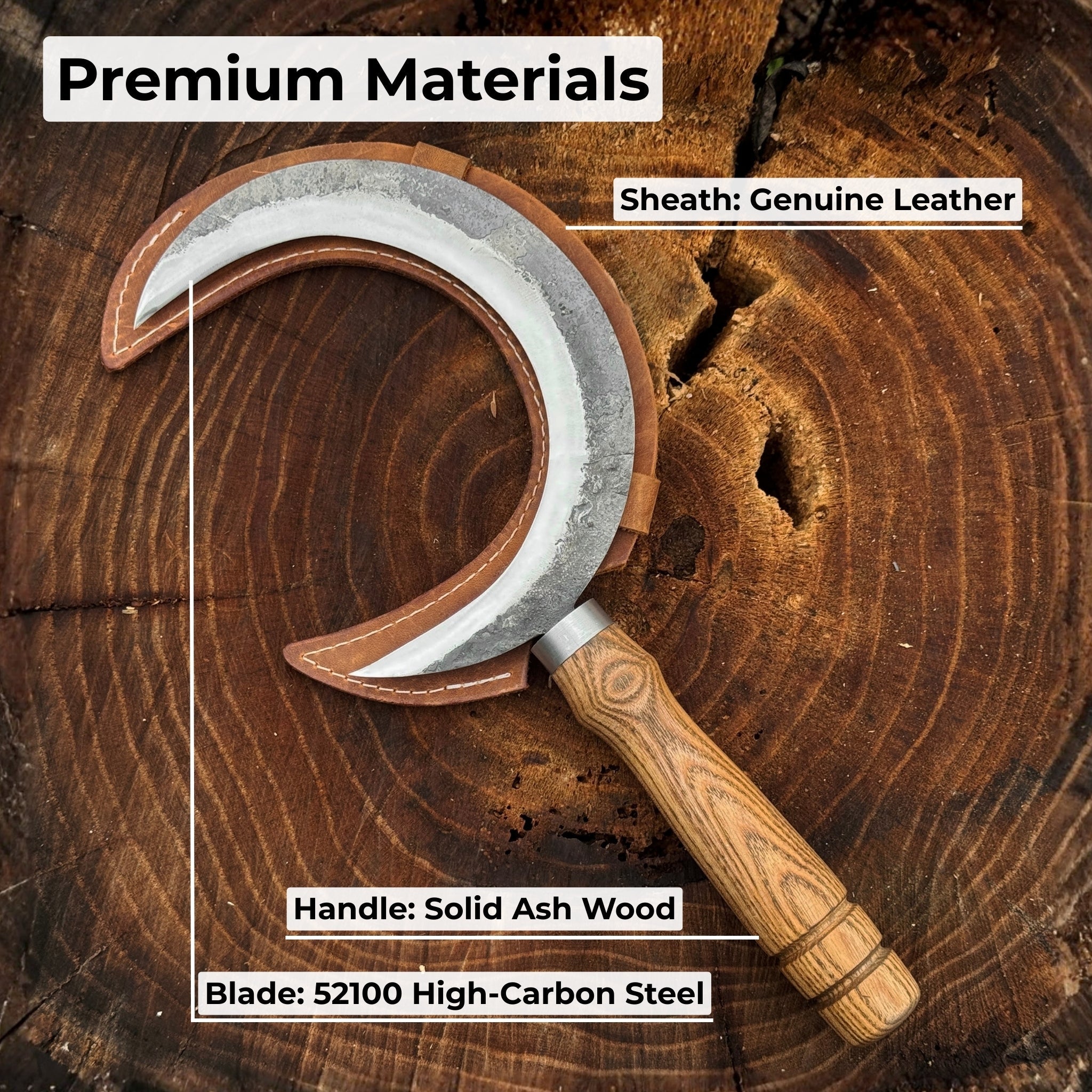 Hand - Forged Athame Ritual Witch Sickle, ⌀16.5 cm (6.5 inches) - 6