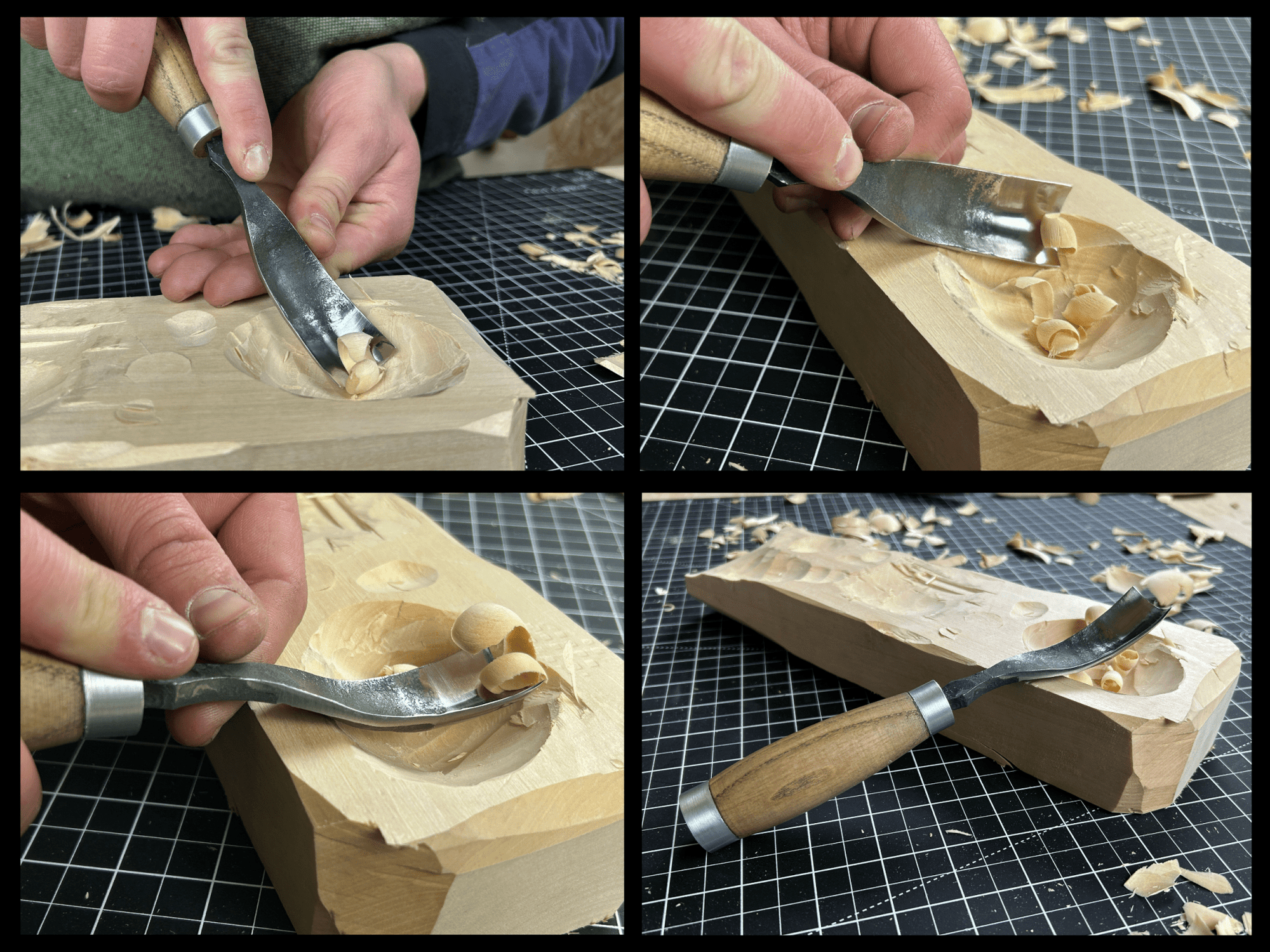 Hand-Forged Long Bent (Curved) Gouge, 10 - 45 mm (0.4 - 1.8 inches ...