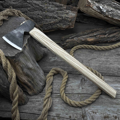 Hand - Forged Bushcraft Hatchet with Leather Back Sheath, 0.74 kg (1.63 lb) - 7