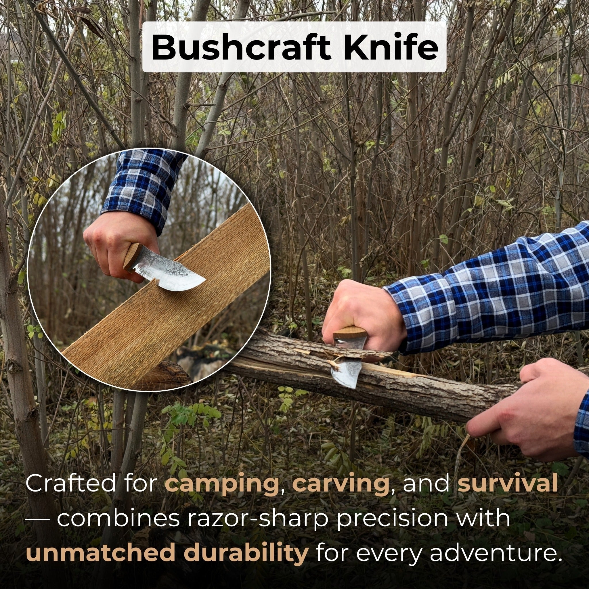 Hand - Forged Bushcraft Knife, 12 cm (4.72 inches) - 7