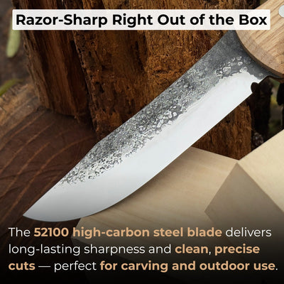 Hand - Forged Bushcraft Knife, 12 cm (4.72 inches) - 2