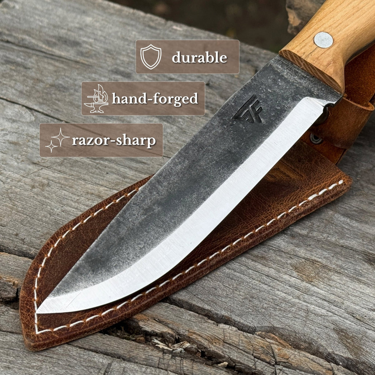 Hand-Forged Bushcraft Knife, 12.5 cm / 4.92 in - 2
