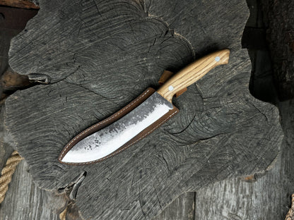 Hand - Forged Bushcraft Knife, 17 cm (6.7 inches) with leather sheath - 3