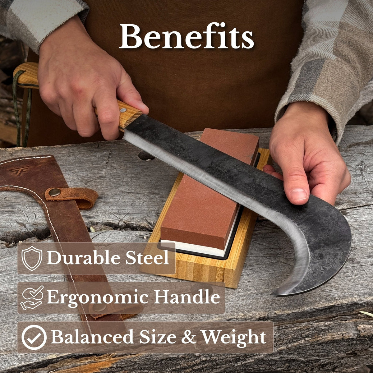 Hand-Forged Bushcraft Knife, 27 cm (10.6 inches) - 7